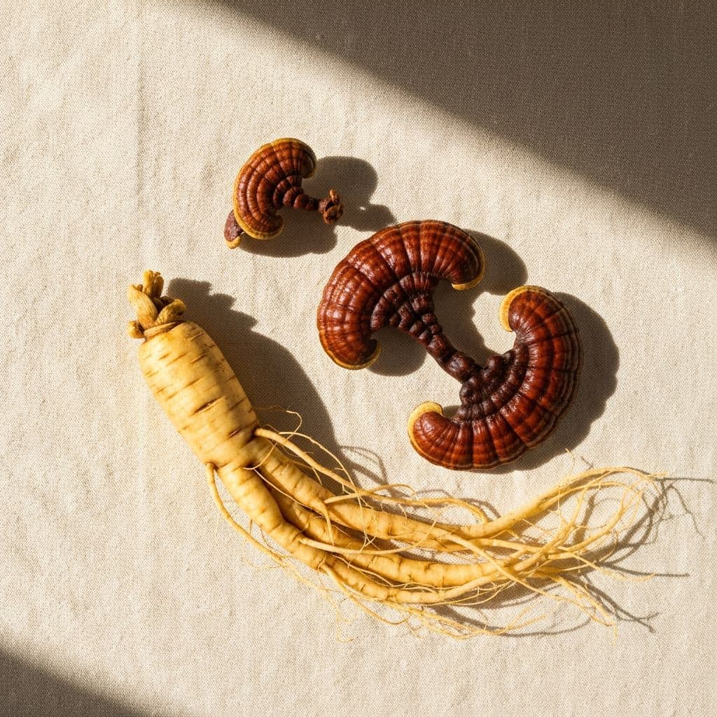 Ginseng root and Reishi mushroom — Botanifirm key ingredients